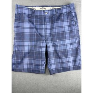 Callaway Shorts Mens 36 Blue Golf Performance 10" Plaid Chino Casual Opti Dry